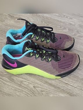 B5 US 8 Nike Womens Metcon 5 AMP Black/green/blue/pink Training Sneakers Shoes